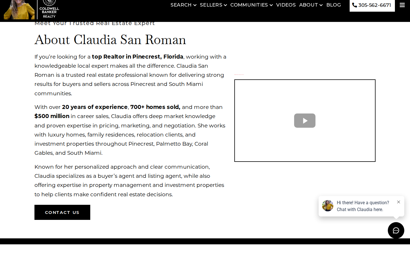 Claudia San Roman Pinecrest profile screenshot