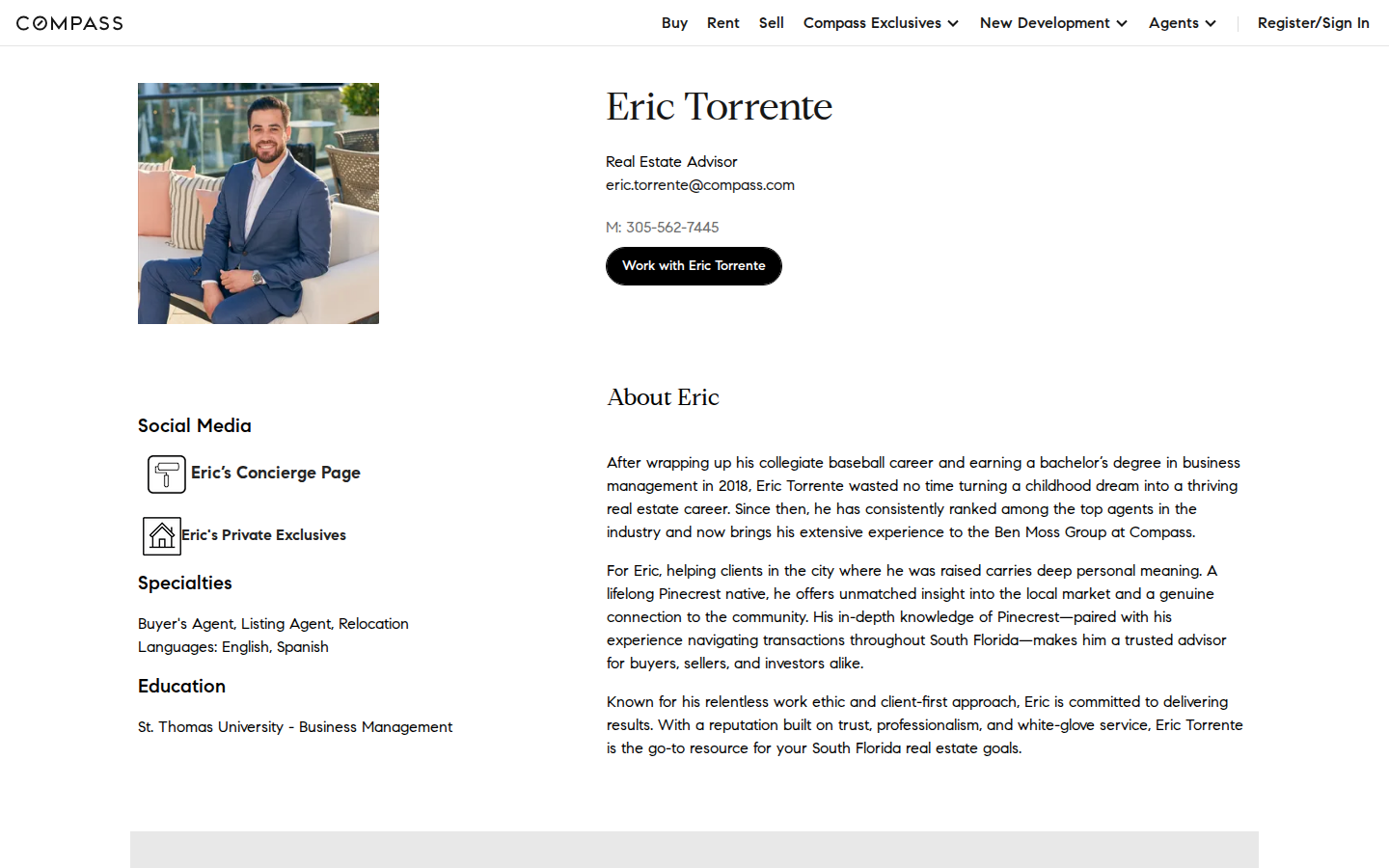 Eric Torrente Compass profile screenshot