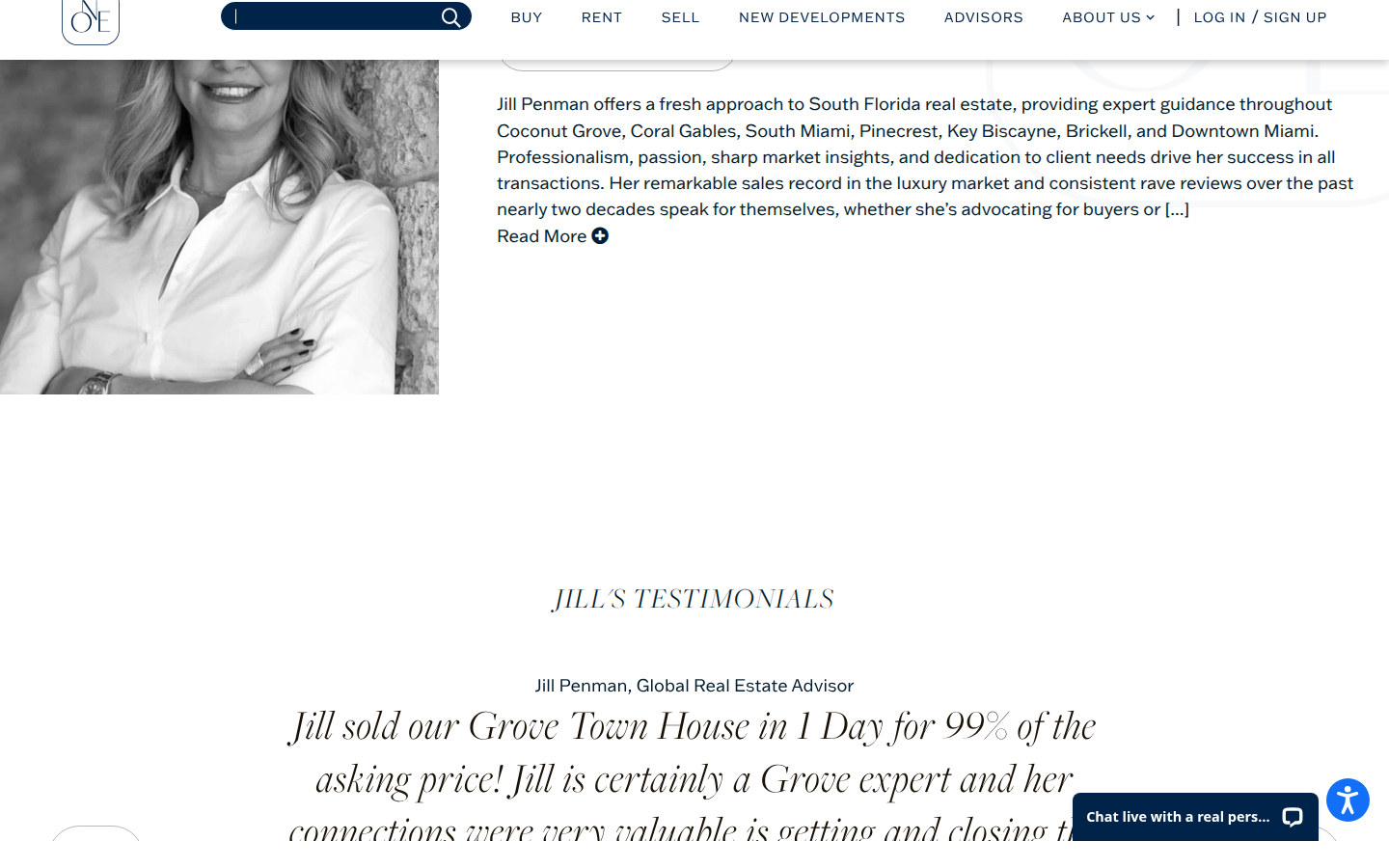 Jill Penman ONE Sotheby's profile screenshot