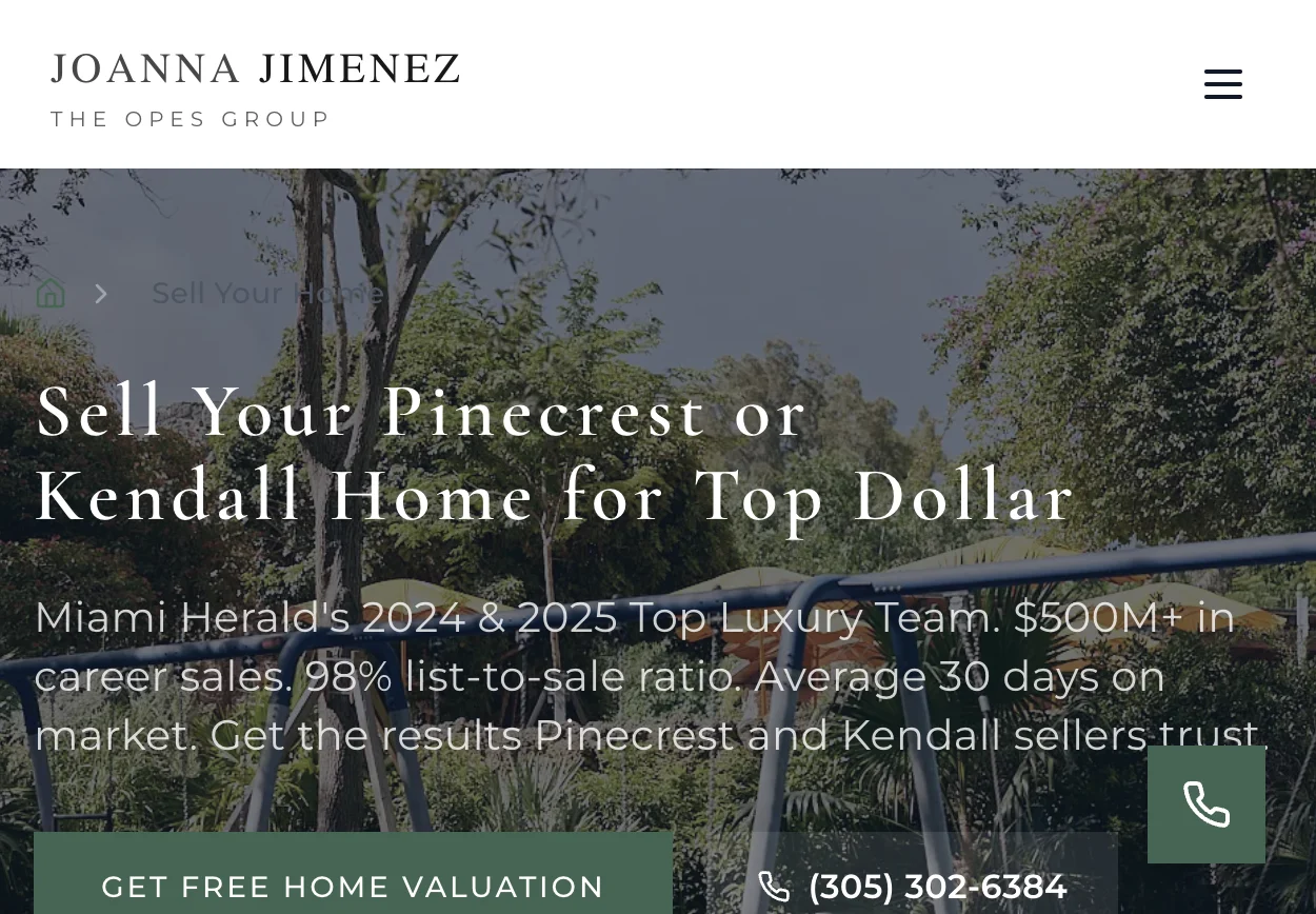 Luxury estate on a large lot in Central Pinecrest 33156